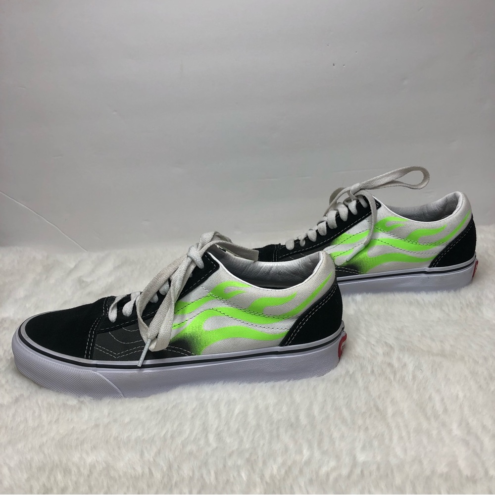Vans Old Skool Green Flame Sneakers